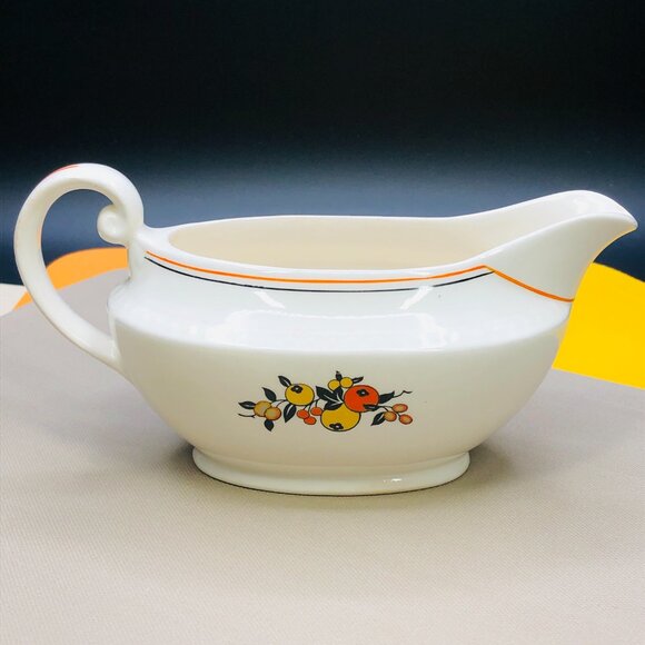 Vintage 40s SWINNERTONS Staffordshire England Majestic Vellum Gravy Boat - Picture 5 of 13